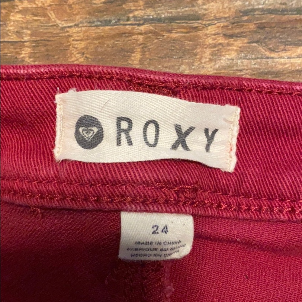 Maroon Roxy Jean Shorts - Picture 2 of 4